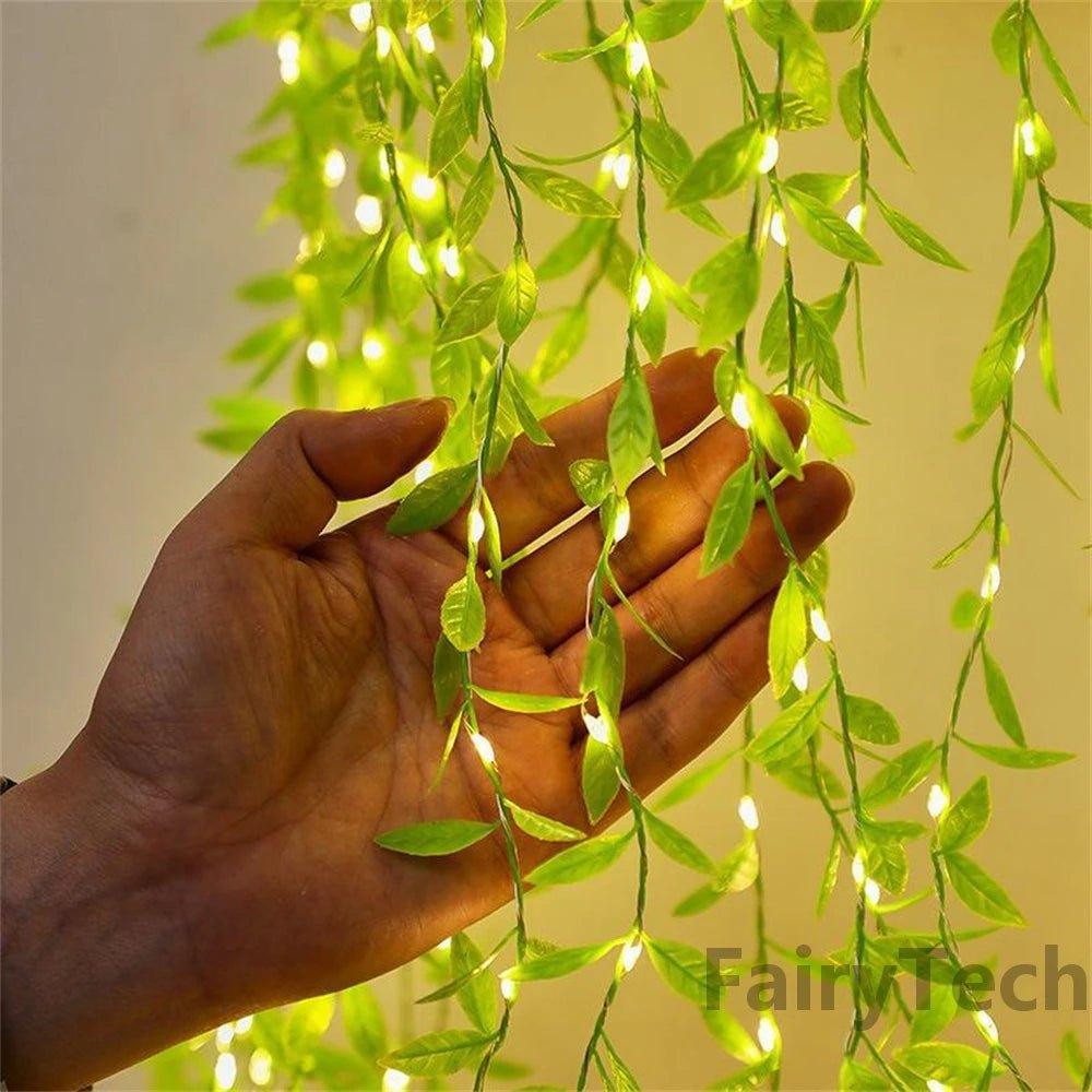 Artificial Leaf Willow Vines Lights String - Ramkos Cozy Lights