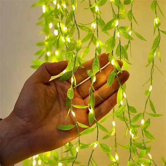 Artificial Leaf Willow Vines Lights String - Ramkos Cozy Lights