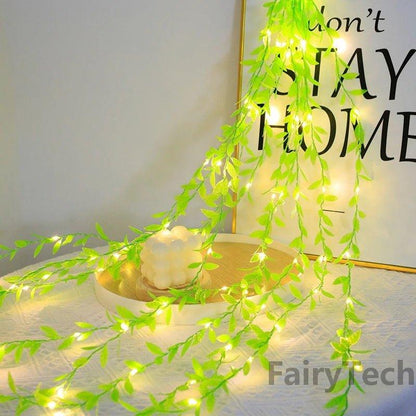 Artificial Leaf Willow Vines Lights String - Ramkos Cozy Lights