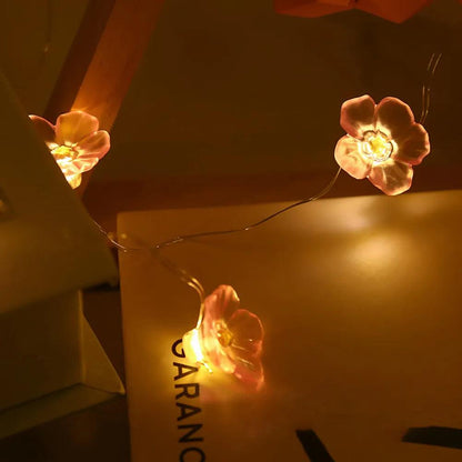 Pink Cherry Blossom String Lights - Ramkos Cozy Lights