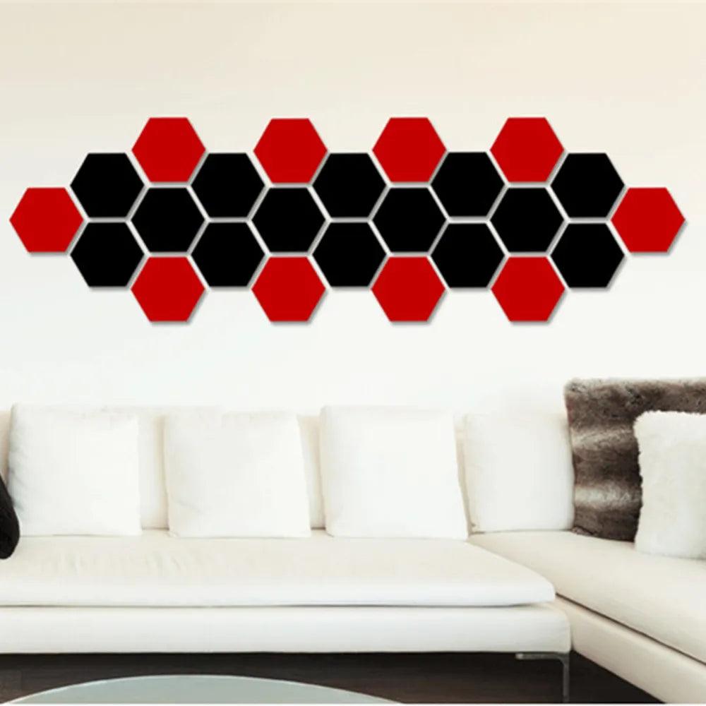 Hexagon Mirror Acrylic Sticker - Ramkos Cozy Lights