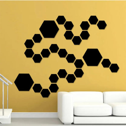 Hexagon Mirror Acrylic Sticker - Ramkos Cozy Lights