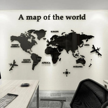 World Map Acrylic Wall Stickers - Ramkos Cozy Lights