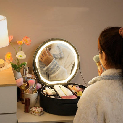 Round Smart LED Makeup Bag - Ramkos Cozy Lights