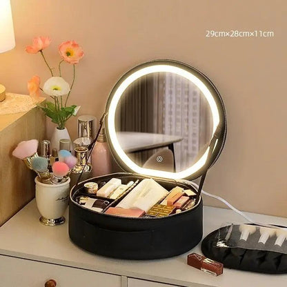 Round Smart LED Makeup Bag - Ramkos Cozy Lights